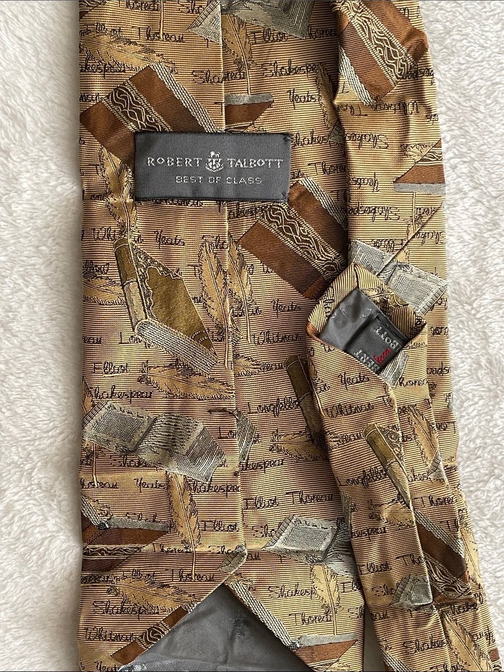 Robert Talbott Best of Class silk gold patterned silk necktie - Picture 4 of 6